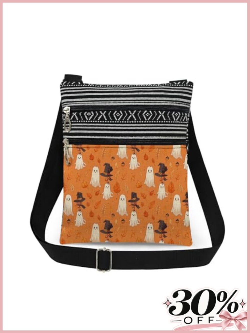 Halloween Ghosts Crossbody Bag Polyester Adjustable Strap